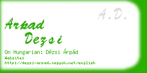 arpad dezsi business card