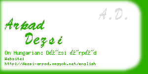 arpad dezsi business card